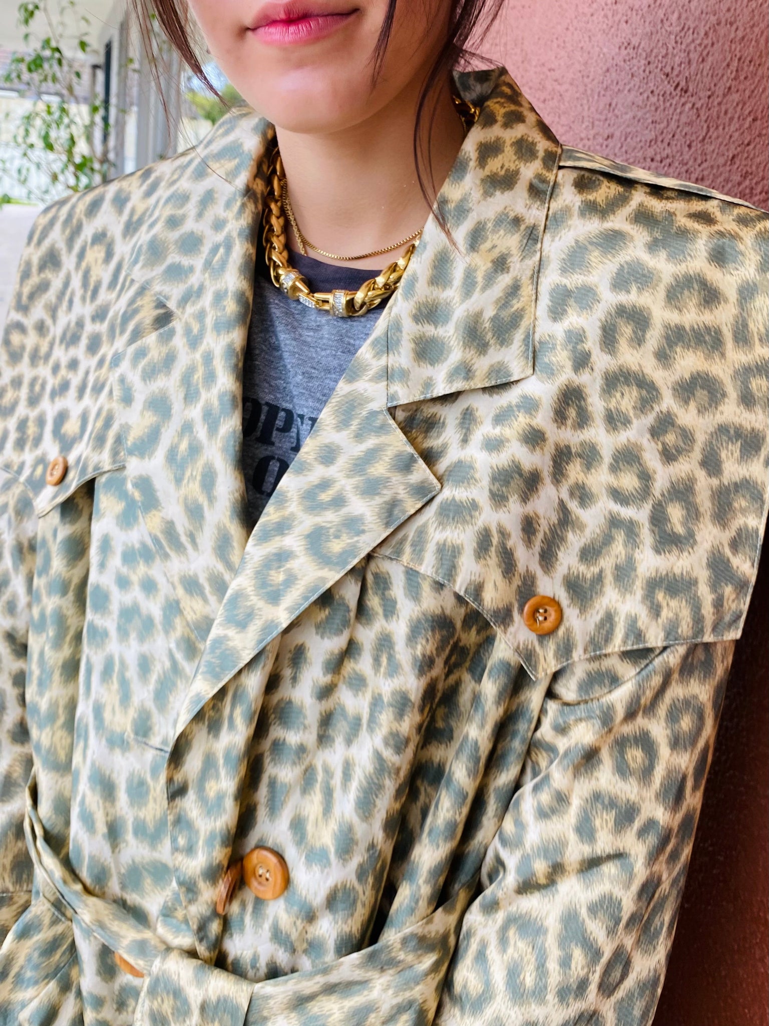 Leopard Print Trench