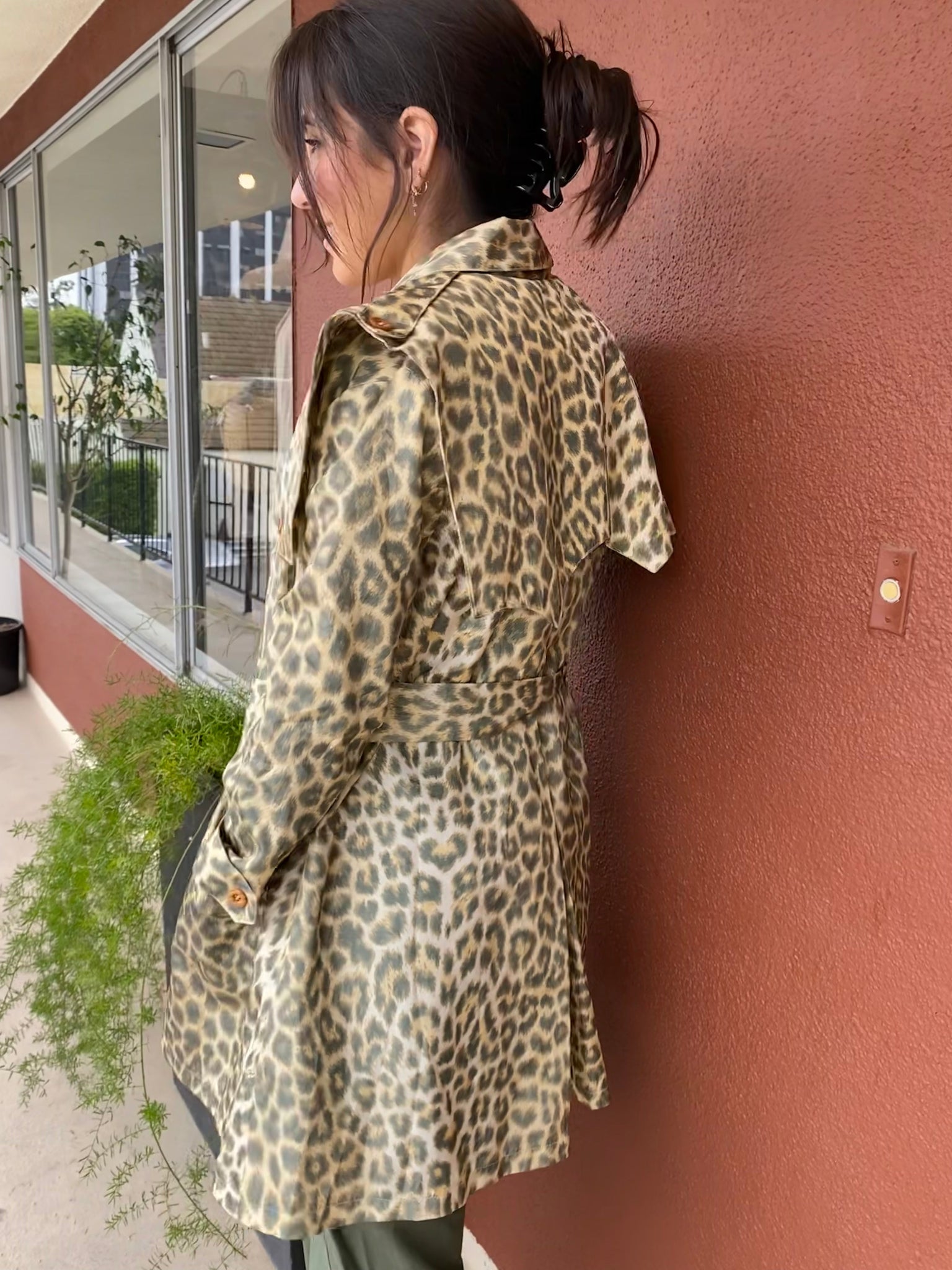 Leopard Print Trench