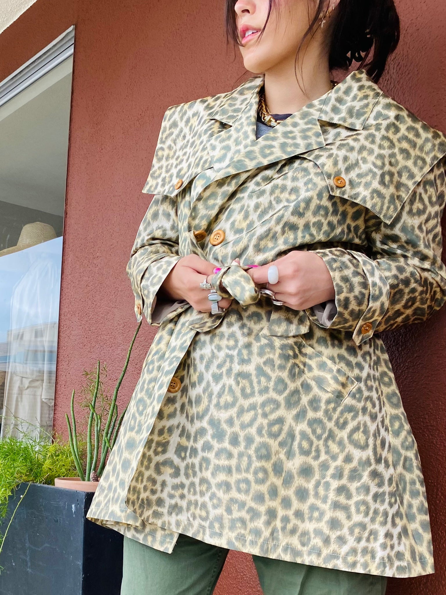 Leopard Print Trench