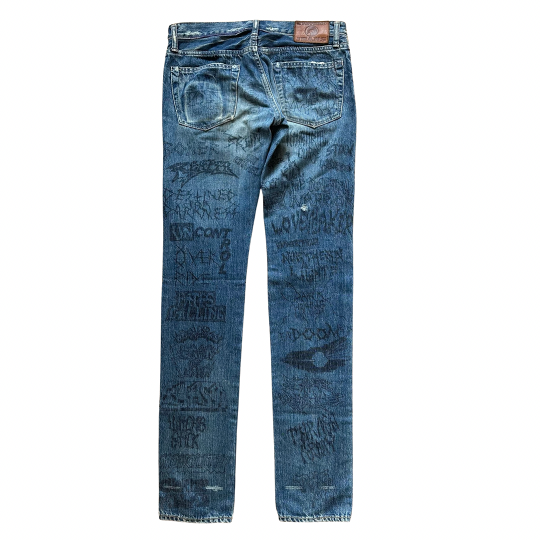 Hysteric Glamour Scribble Denim Sz Medium/30