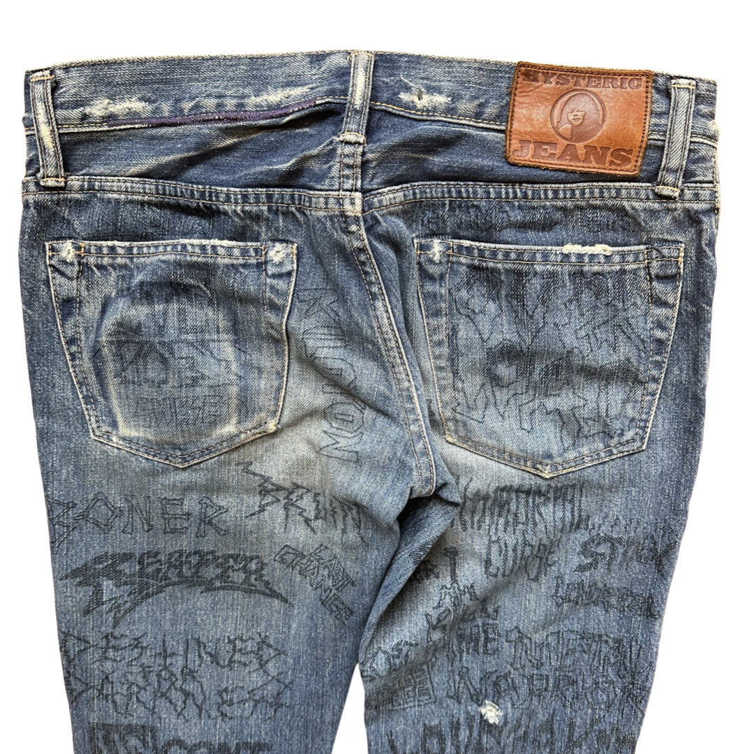 Hysteric Glamour Scribble Denim Sz Medium/30