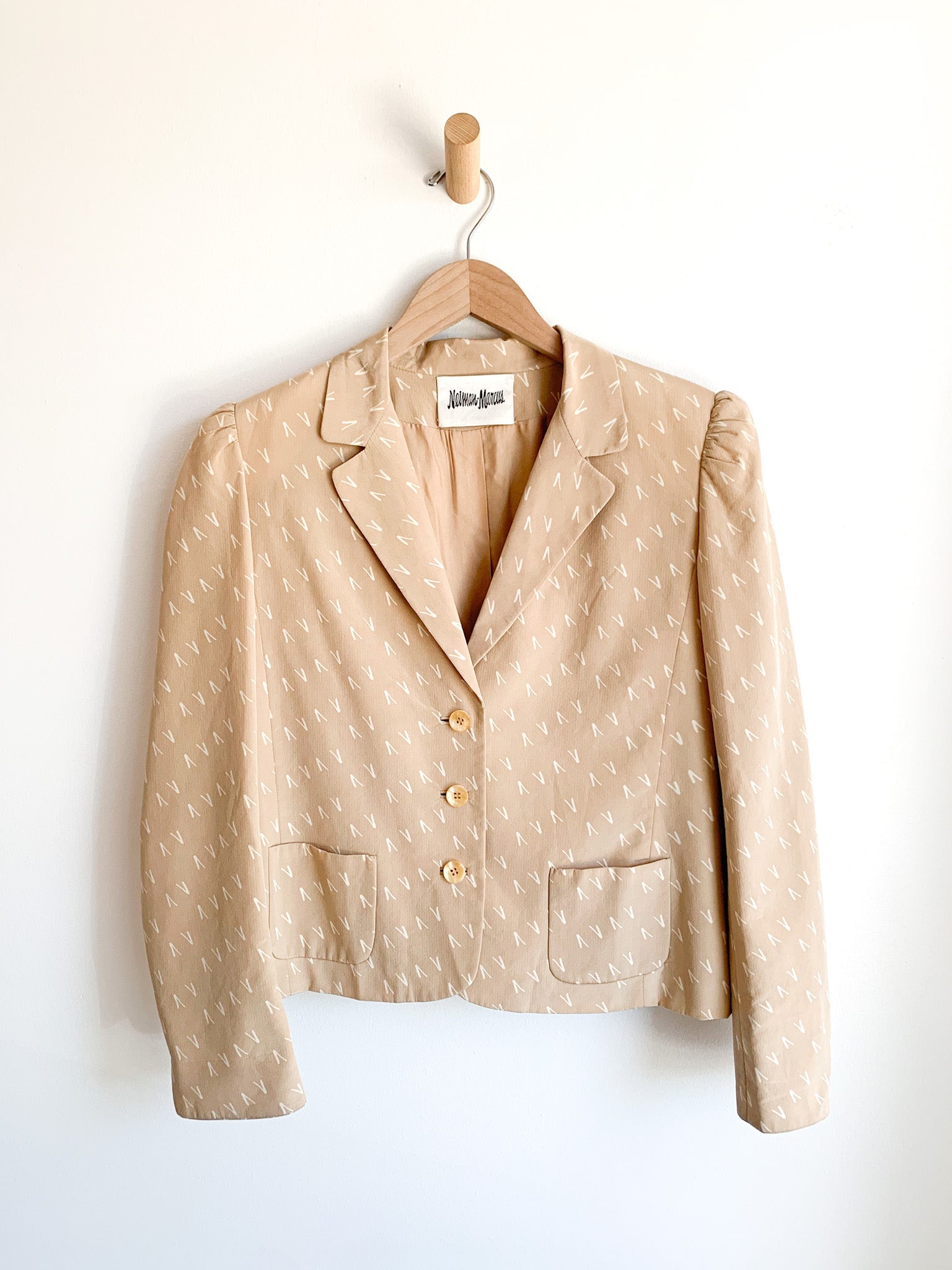 Silk Puff Sleeve Blazer