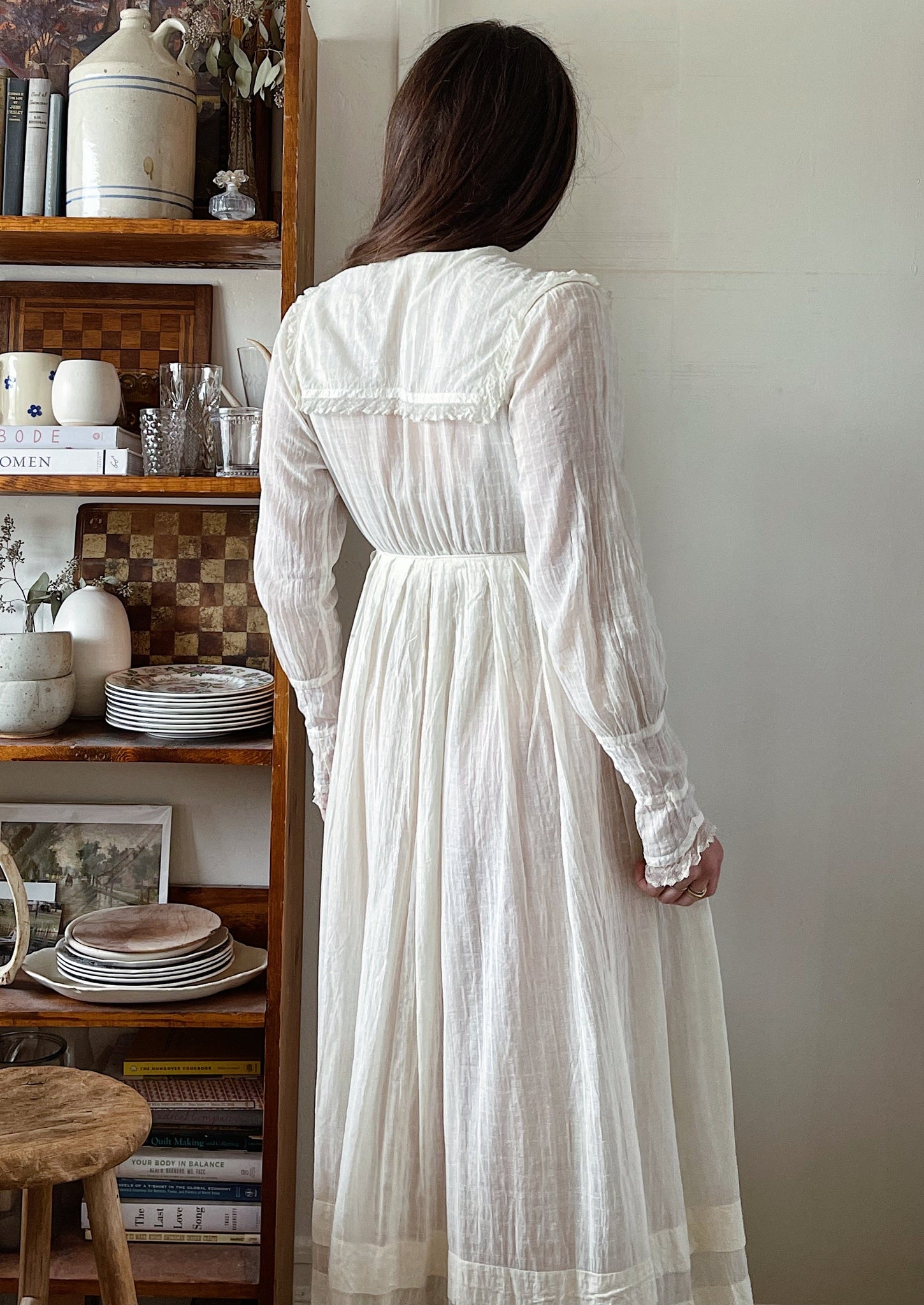 1920s Textured Cotton Dress