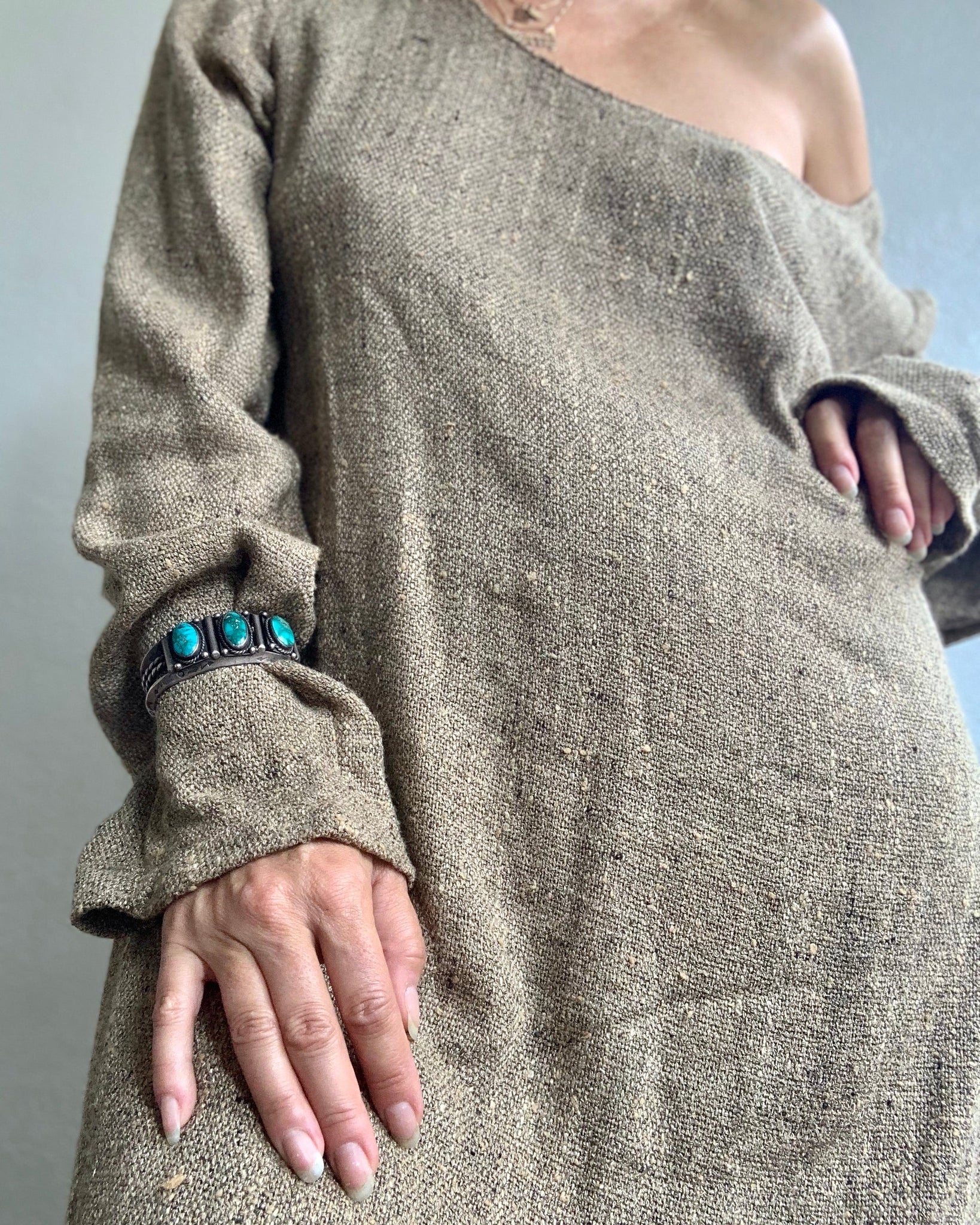 Three Turquoise Silver Cuff