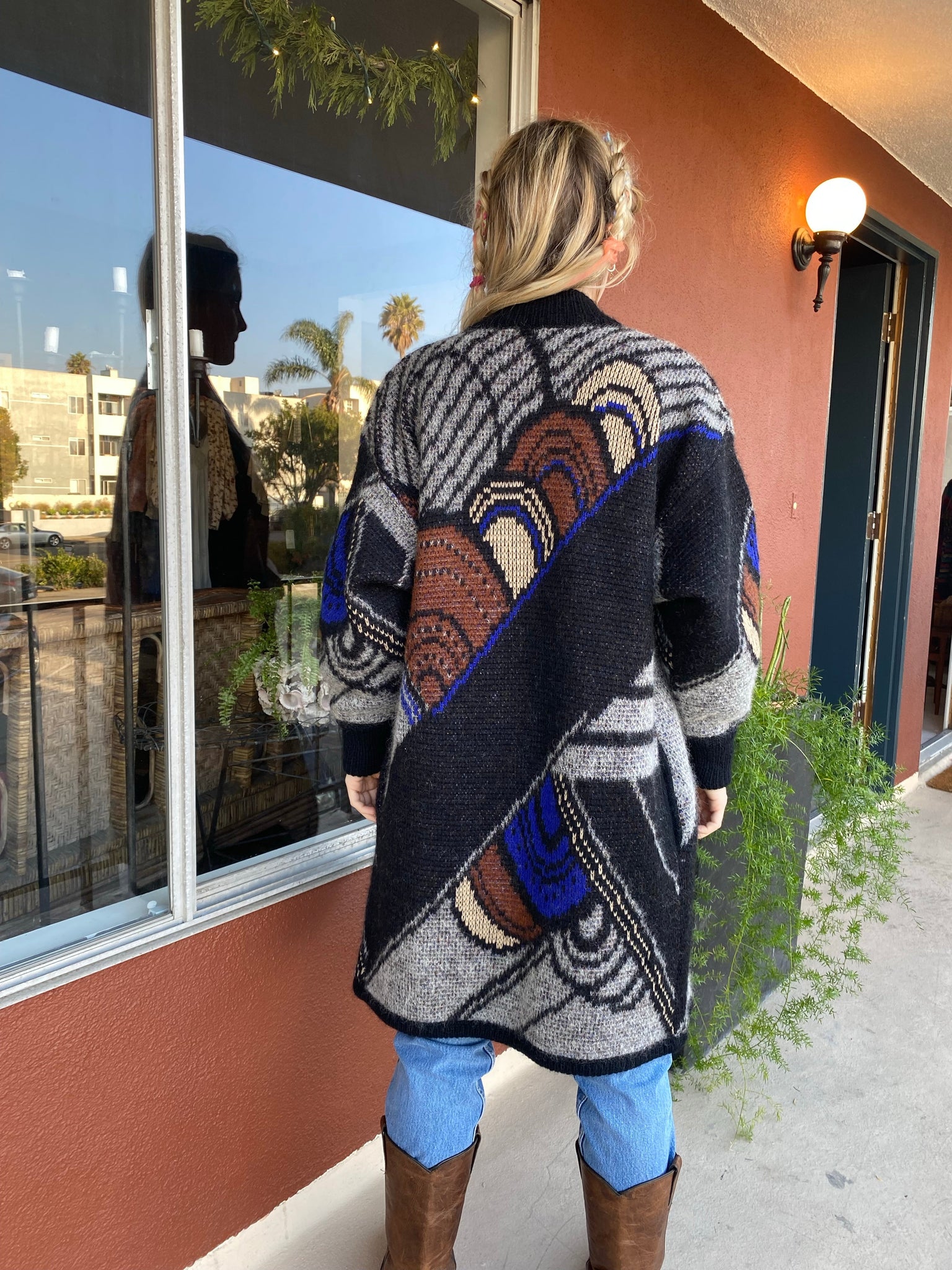 1980's Italian Mohair Graphic Cardigan