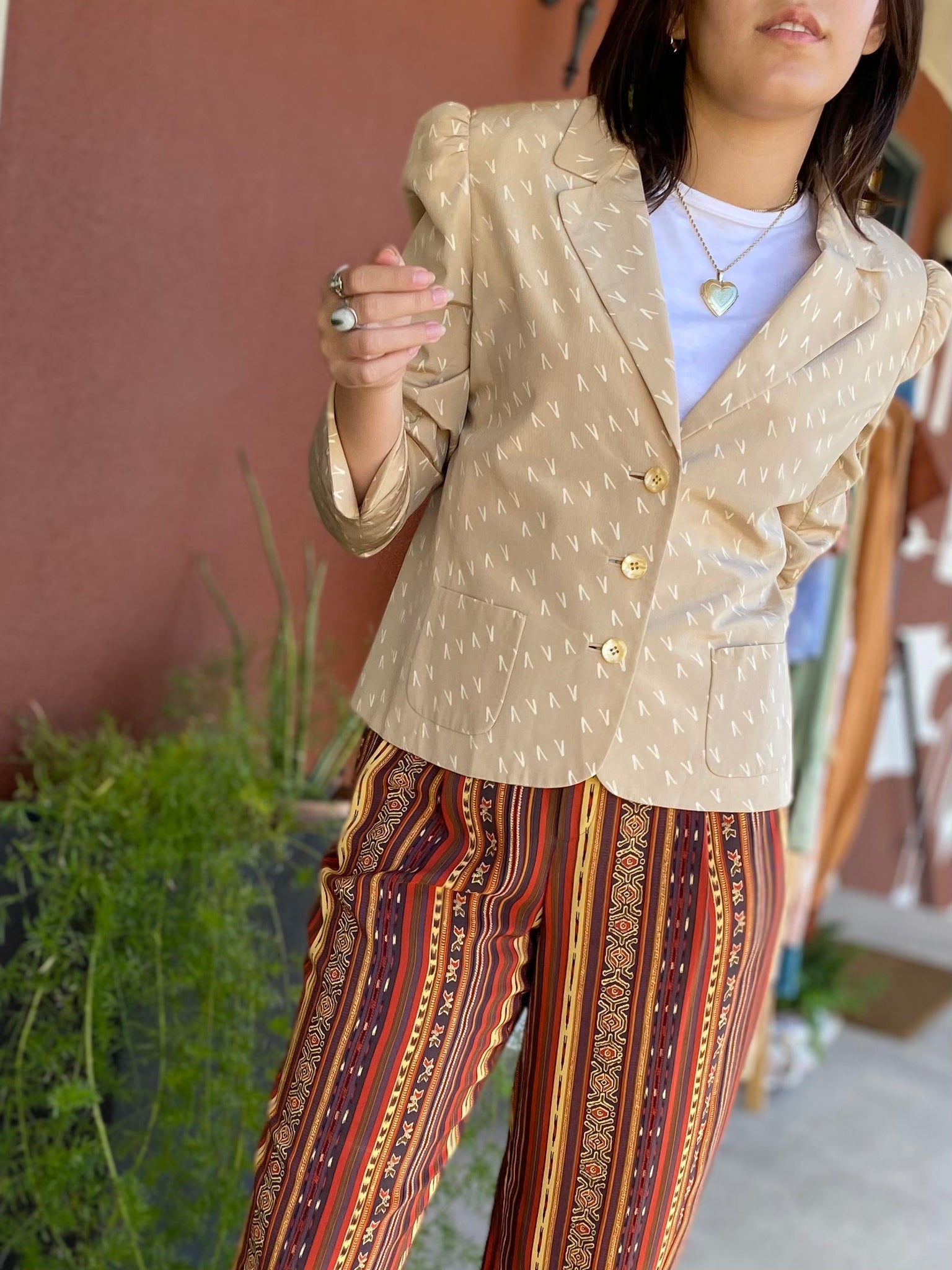 Silk Puff Sleeve Blazer