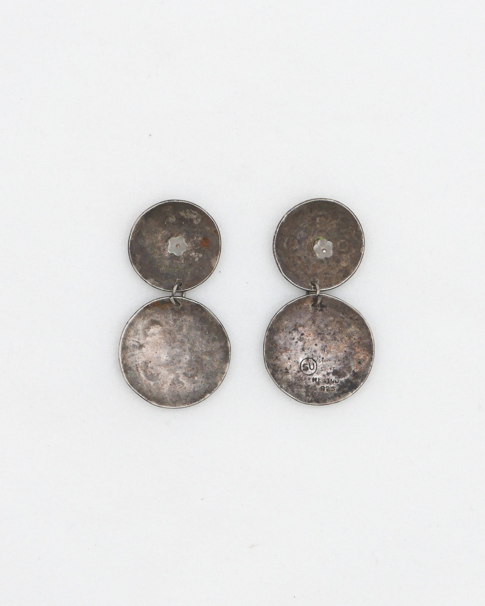 Round Sterling Stamped Earrings
