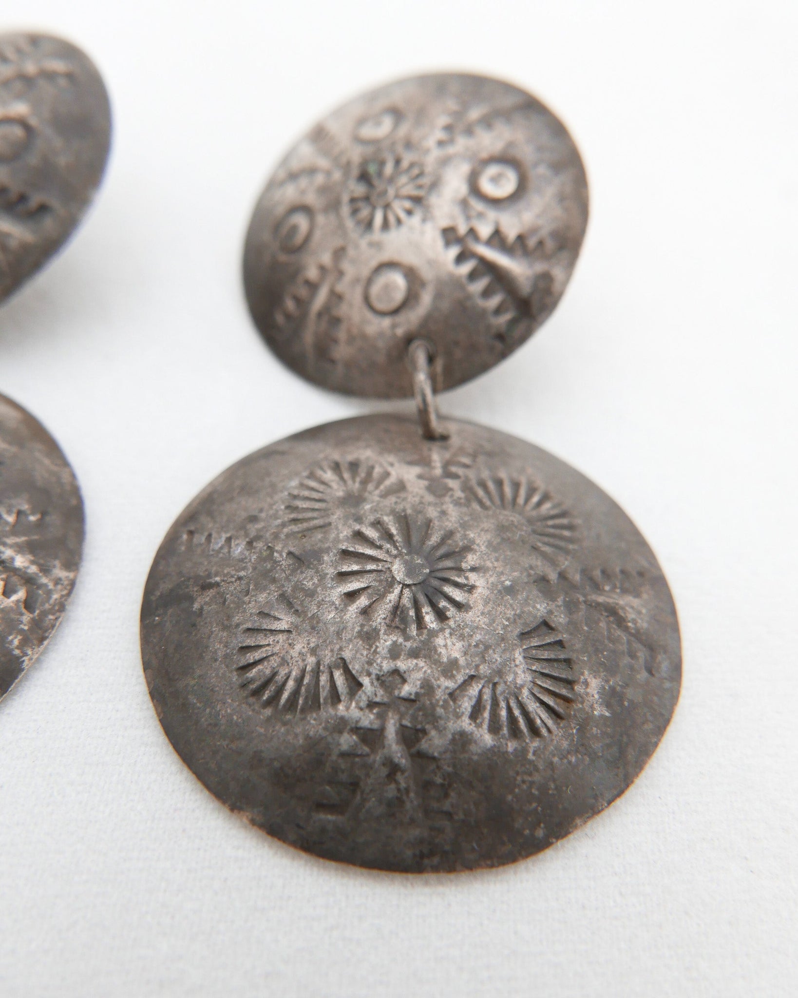 Round Sterling Stamped Earrings