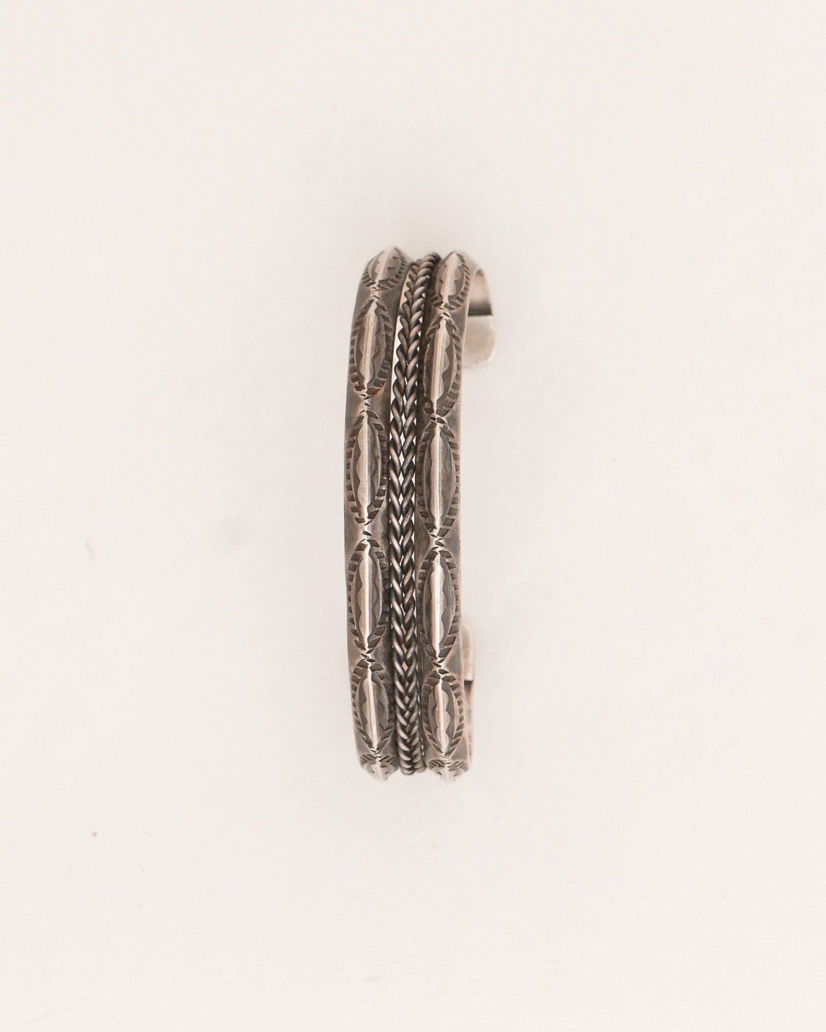 Silver Carinated Braid Cuff