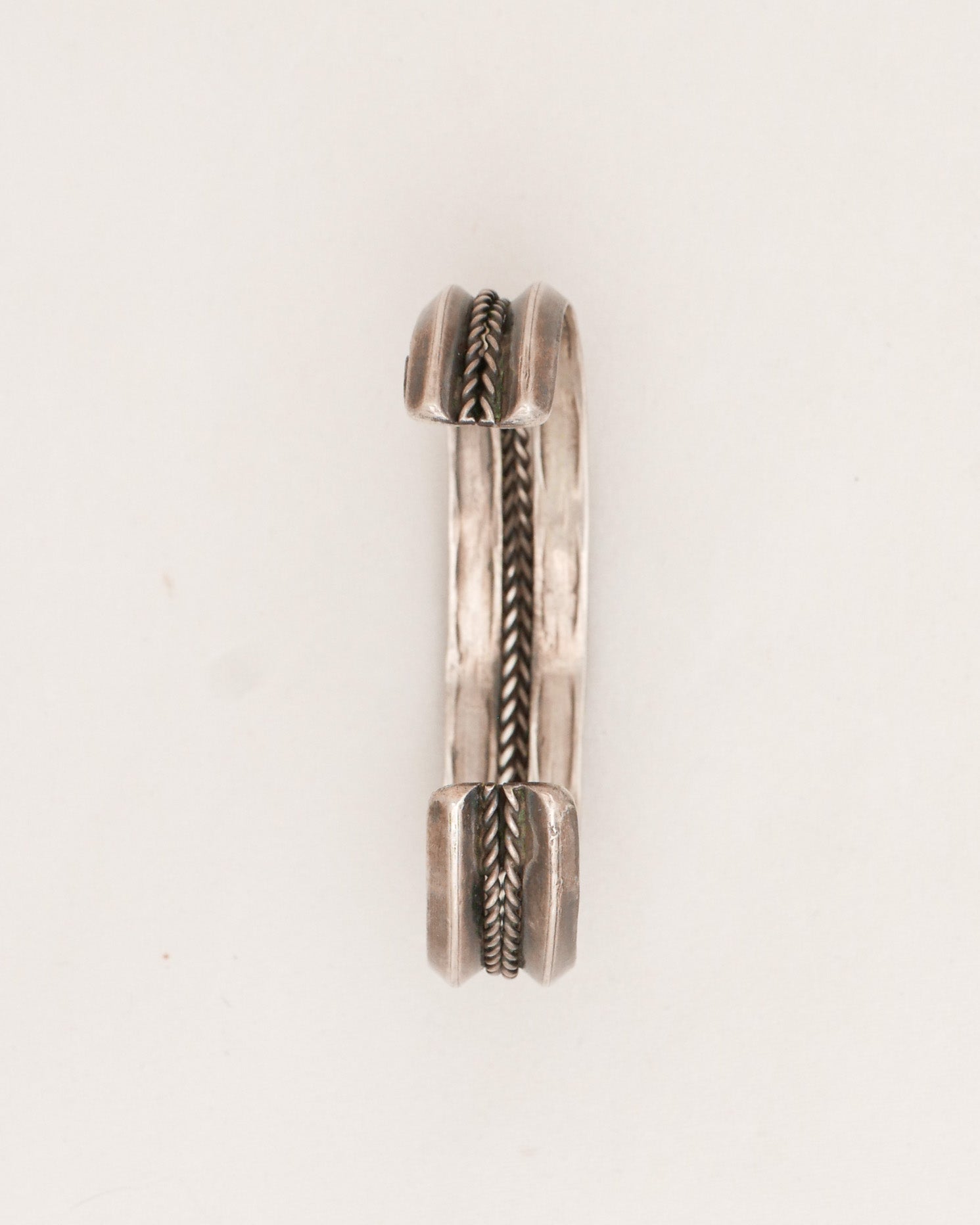 Silver Carinated Braid Cuff