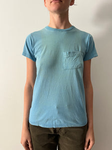 70s Light Blue Pocket tee